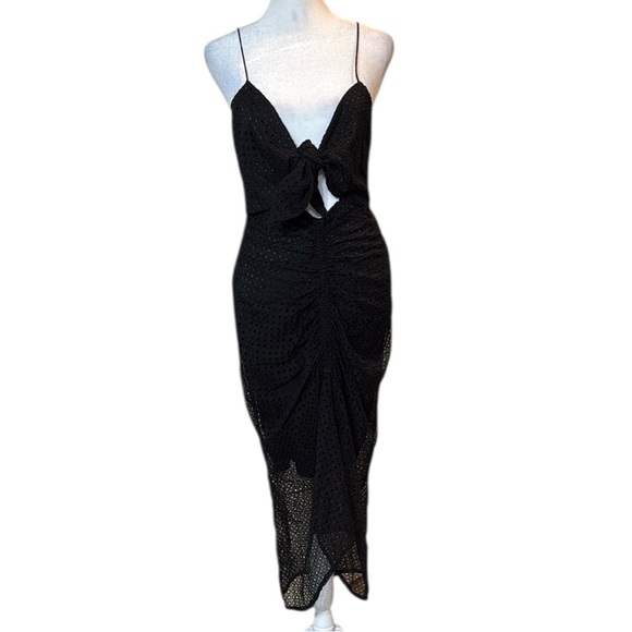 NWT Significant Other Eyelet Cutout Midi Dress Black Size US‎ 4 - Picture 1 of 10